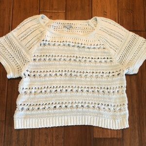 American Eagle Outfitters white cropped sweater